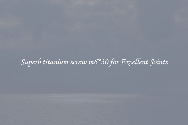 Superb titanium screw m6*30 for Excellent Joints