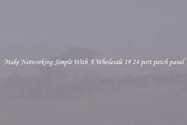 Make Networking Simple With A Wholesale 19 24 port patch panel