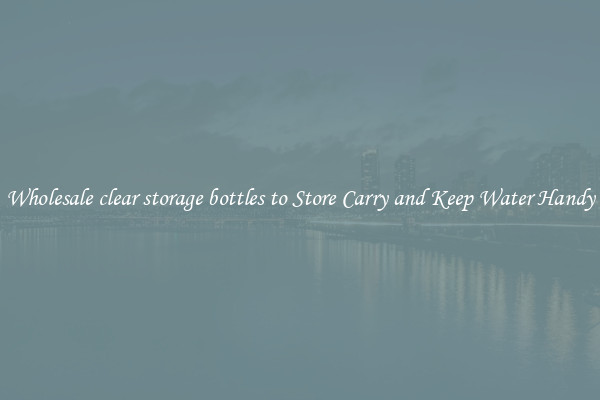Wholesale clear storage bottles to Store Carry and Keep Water Handy