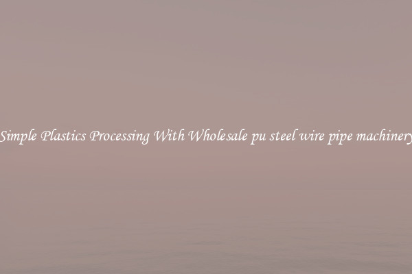 Simple Plastics Processing With Wholesale pu steel wire pipe machinery