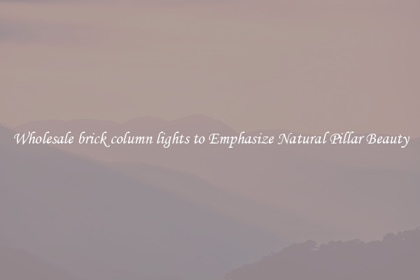 Wholesale brick column lights to Emphasize Natural Pillar Beauty